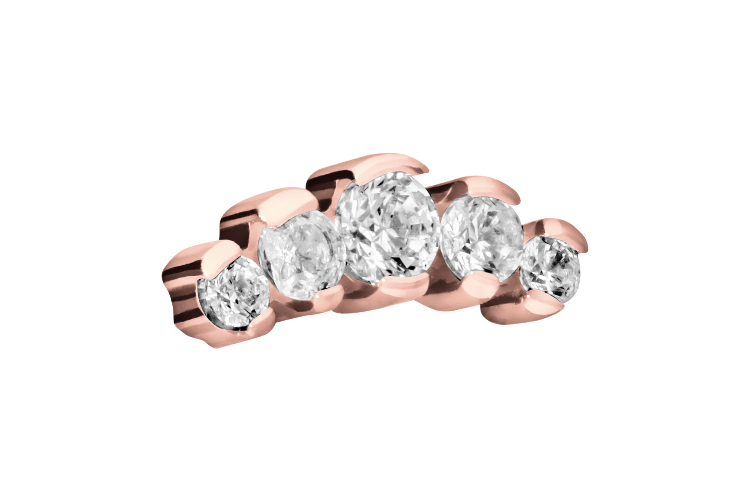 Titan Aufsatz mit Push Pin 5 EINGEFASSTE KRISTALLE von Piercingline